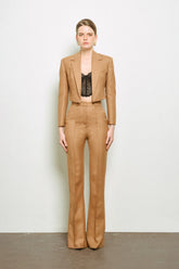 Cropped Tailored Blazer With Sharp Shoulders And Structured Hourglass Fit