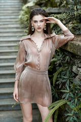 Chemise Kelly à manches longues en organza pour femme
