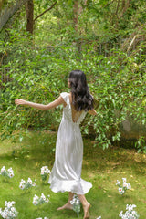 Rosemarie Open Back Silk Slip Dress