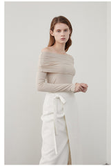 Wrap-Front Linen Midi Skirt with Waist Tie