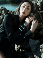 Satin Maxi Shirt Dress with Wrapped Waist and Tailored Cuffs for Elegant Evening Style
