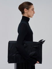 Turtleneck Maxi Dress With Draped Waist Detail And Sleek Long Sleeve Silhouette