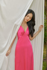 Olivia Open Back Silk Slip Dress