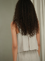 Wide-Leg Linen Pants with Elastic Waist and Relaxed Silhouette