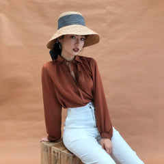 Silk blouse with tie-neck detail and long sleeves for an elegant and polished silhouette