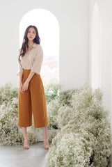 Relaxed Silk Button-Down Shirt with Half Sleeves