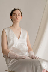 Sleeveless Deep V-Neck Linen Midi Dress with Side Slits