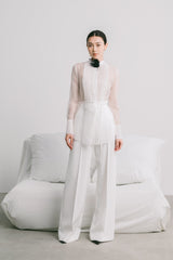 Wide-Leg Pants with High Waist and Elongated Silhouette for Tailored Sophistication