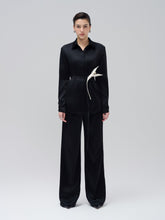 Wide-Leg Satin Pants With High Waistband and Flowing Silhouette for Elegant Styling