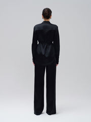Wide-Leg Satin Pants With High Waistband and Flowing Silhouette for Elegant Styling