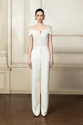 Off-Shoulder Knit Top with Sheer Bodice and Draped Neckline Detail for Elegant Evening Styling