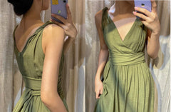 Cassandra Linen Cotton Wrap Midi Dress