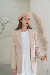 Tailored Linen Blazer with Structured Lapels