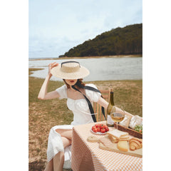 Organza midi dress with sweetheart bust, off-shoulder sleeves, and thigh-high front slit