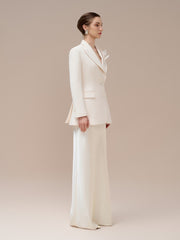 Tailored Fiona Notched Blazer with Sculpted Lapels and Elongated Silhouette