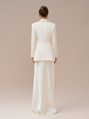 Tailored Fiona Notched Blazer with Sculpted Lapels and Elongated Silhouette