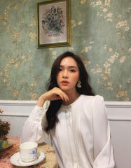 Silk shirt dress with pleated front detail and long sleeves for an elegant tailored look