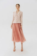 Stacy Tulle Pleated Midi Skirt