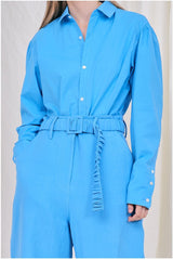 High-Waisted Wide-Leg Linen Trousers with Belt Detail