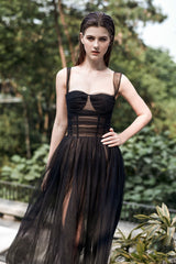 Robe longue bustier en tulle Laura