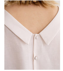 Reversible Button-Up Linen Top with Sailor Collar – Sarah Luton Luxury Womenswear
