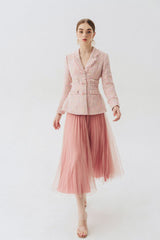 Stacy Tulle Pleated Midi Skirt