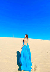 Silk Maxi Dress with Front Cut-Out and Flowing Skirt – Elegant Ruched Bodice Resortwear Gown