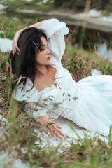 Silk Corset Mini Dress with Puff Sleeves, Lace-Up Back, and Tiered Skirt for Romantic Summer Days