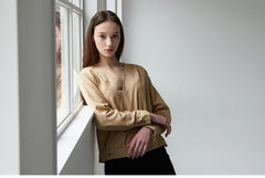 Relaxed Linen Wrap Blouse with Buttoned Cuffs