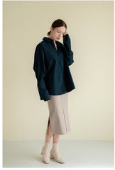 Relaxed-Fit Linen Button-Up Shirt with Drop Shoulder Design