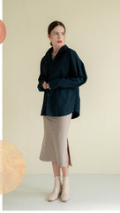 Relaxed-Fit Linen Button-Up Shirt with Drop Shoulder Design