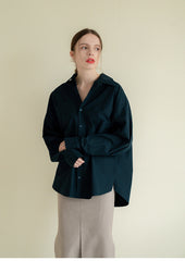 Relaxed-Fit Linen Button-Up Shirt with Drop Shoulder Design