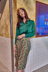 经典领长袖纽扣真丝衬衫