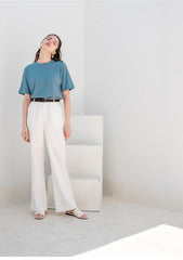 Tailored High-Waisted Linen Pants with Straight-Leg Silhouette