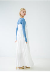 Robe longue en lin à bretelles spaghetti et silhouette fluide