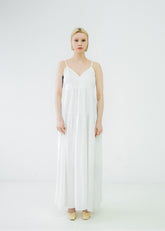 Linen Spaghetti Strap Maxi Dress with Flowing Silhouette