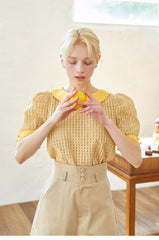 High-Waisted Linen Shorts with Tailored Button Detail