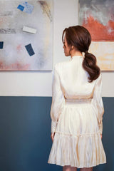 Silk midi skirt with soft pleats and elastic waist for a fluid, feminine silhouette
