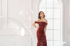 Myra Ruched Midi Bodycon Dress