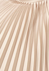 Silk Midi Dress with Draped Neckline and Knife-Pleated Skirt for Elegant Movement