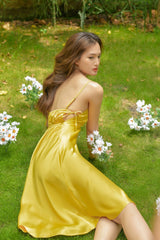 Billie Low Back Silk Slip Dress