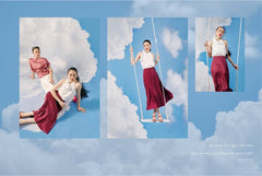 Silk Halter Top with Bow Shoulder and Ribbed Texture