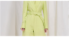 High-Waisted Wide-Leg Linen Trousers with Belt Detail