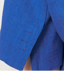 Tailored Linen Blazer with Short Sleeves and Triple Button Detail