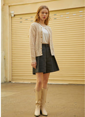 Tailored Linen Pleated Shorts with High-Waist Design