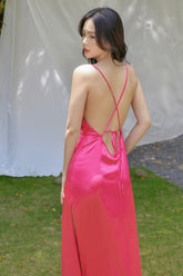 Olivia Open Back Silk Slip Dress