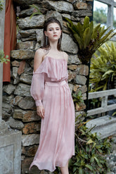 Nellie Off Shoulder Ruffle Organza Top