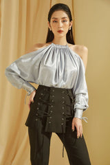 Tailored Silk Pants with High Waistband and Straight-Leg Fit for Elevated Modern Styling