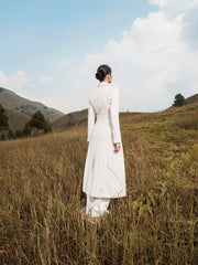 Tailored Wool Maxi Coat With Notched Lapels And Streamlined Silhouette For Elevated Styling