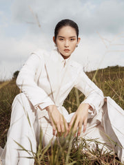 Tailored Wool Maxi Coat With Notched Lapels And Streamlined Silhouette For Elevated Styling